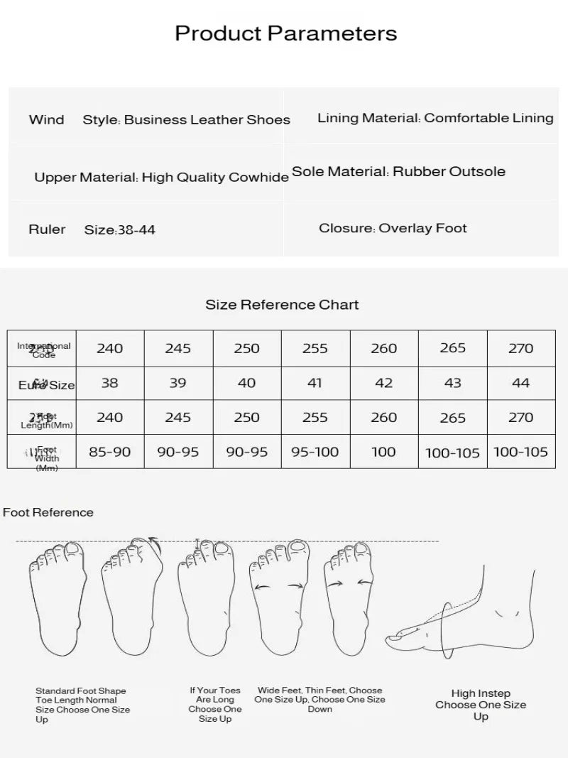 Black Men's Business Shoes Outdoor Soft Sole Breathable Thick Sole Leather Shoes Spring and Autumn Low-top Slip-on Casual Shoes