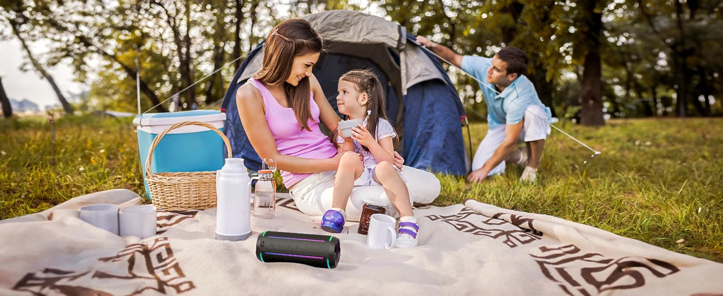 Ortizan Bluetooth Speaker X30, V5.3 Wireless IPX7 Waterproof Shower Speaker,40W HiFi Stereo Sound,TWS Pairing,30H Music Playtime