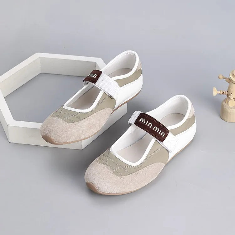 Spring and Autumn Women's Ballet Flat Shoes Retro Versatile  Shallow-mouth Single Shoes Fashion Hook Loop Casual Mary Jane Shoes
