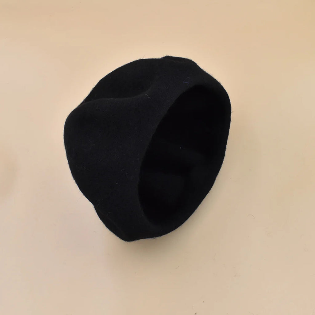 New Women black pink Berets Hat Fashion Solid Color Wool Knitted With Ladies Beanie Beret Hat Warm Autumn and winter Cap