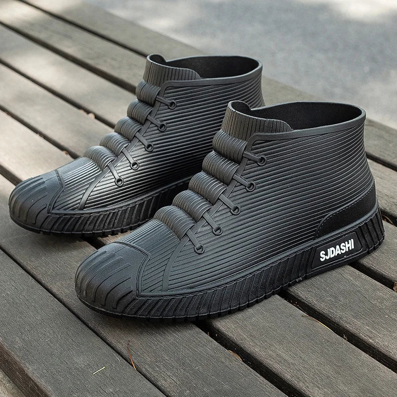 2025 Fashion Four Seasons Versatile New Rain Wear Short Tube Waterproof Shoes for Work Anti slip and Waterproof Men's Rain Boots