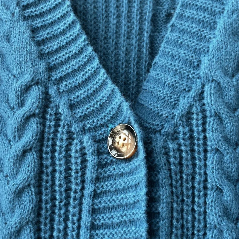 Koi Fish Women Cardigan Fashion Autumn Winter Turquoise Knitted Cardigans Mujer Koi Carp Embroidery Sweater Tops Folklore Girl