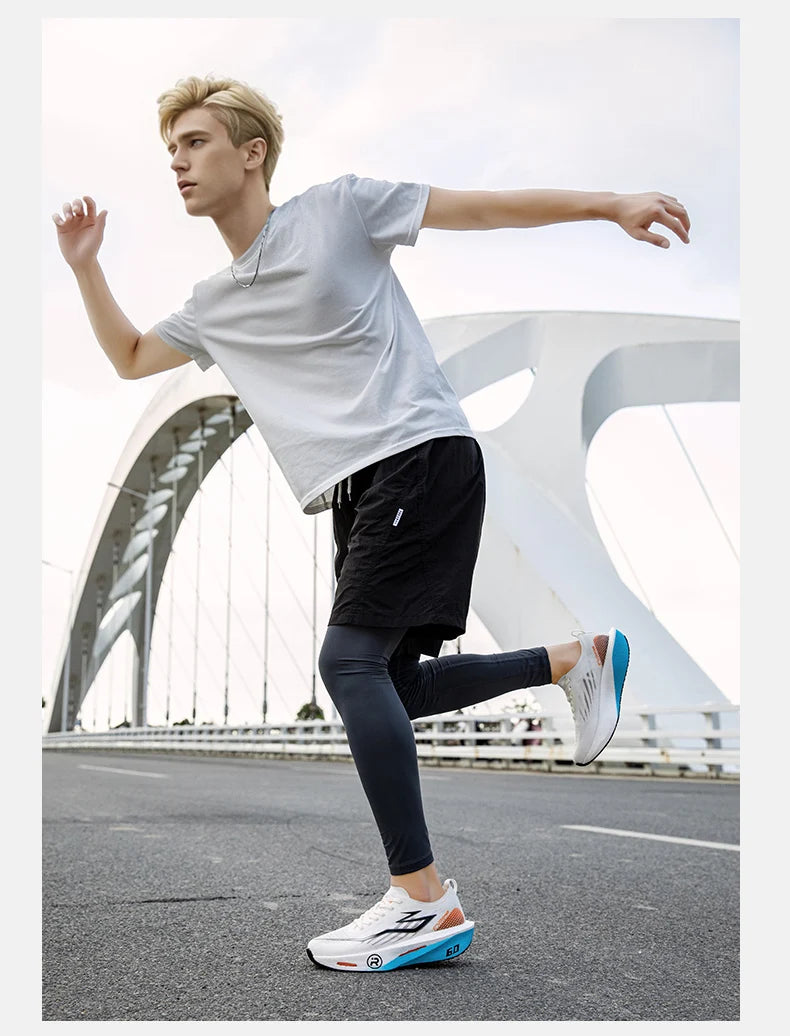 Men's Sports Shoes Cushioning Non-Slip Flat Wear Resistant Sneakers Mesh Breathable Platform Soft Running Shoes for Man