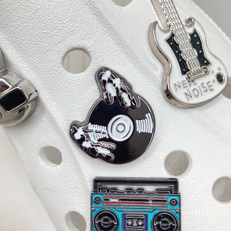 8pcs Animal Rock Music Guitar Detachable Charm Shoe Decorations, Suitable for Crocs Clogs Bogg Bags Party Gift Idea