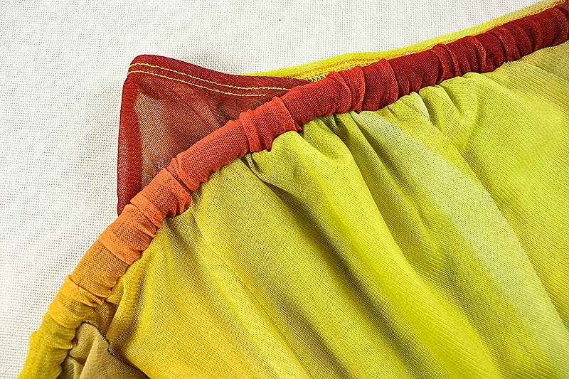 CM.YAYA Summer Women One Full Sleeve Tie Dye Print Midi Dress High Side Split High Waist Night Club Party Dresses Vestidos