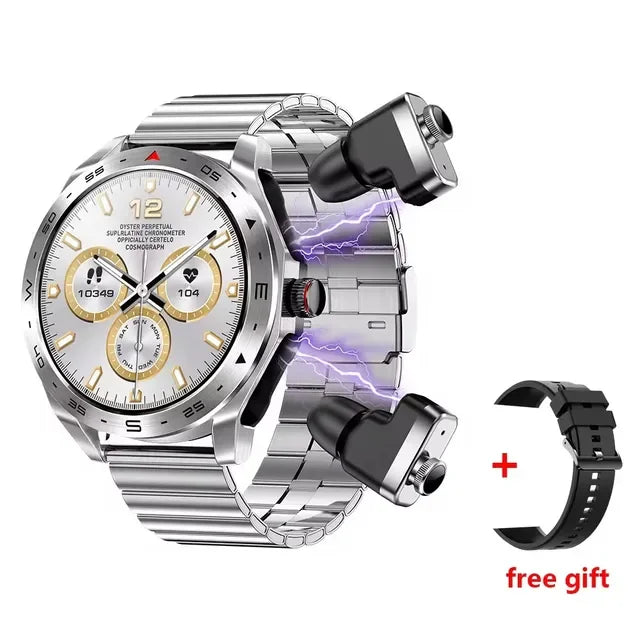 2024 New Smart Watch TWS 2-in-1 Bluetooth Earphones AI Voice SIRI Wake Up Motion Trajectory Tracker Men's and Women's Smartwatch