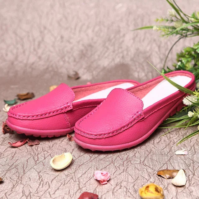 HOVINGE Shoes Casual Genuine Leather Moccasins Ladies Driving Ballet Shoe Woman Loafers Female Flats Mother Footwear