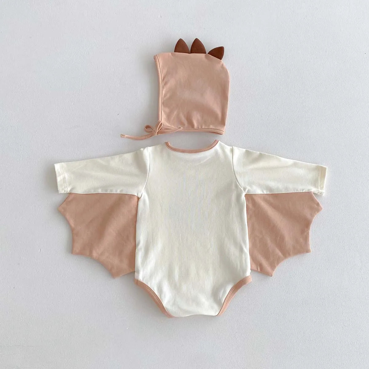 2024 Autumn New Korean Style Infant Onesie: Dragon Print Bodysuit with Hooded Design for Babies, Includes Hat