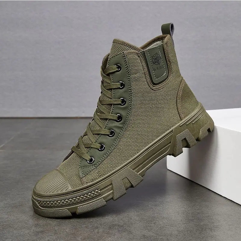 Man Shoes Lace Up Warm Industrial Safety High Cut Boots for Men with Fur Work Winter Footwear Cheap Casual Classic Non Slip Y2k