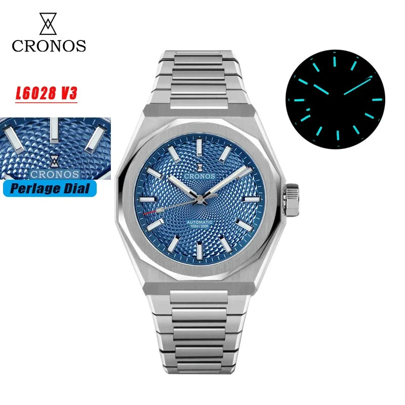 2025 Cronos L6028 New Dial Limited 39mm PT5000 See-through Caseback Men Automatic Wristwatches 10ATM Lumious V3 Watches for Men