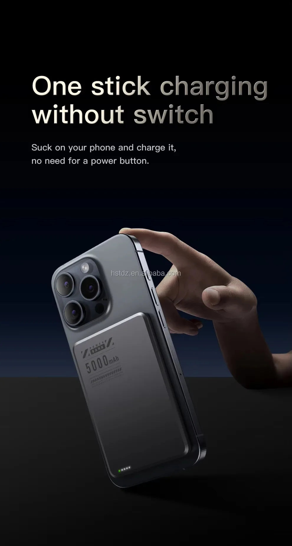 Portable travel Thin 0.65cm Magnetic Metal Wireless Charger 5000mAh Bi-directional Fast Charge PD20W Power bank External battery