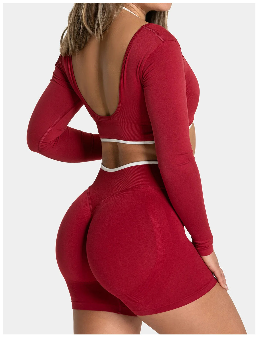 Seamless Fake Two-piece Long Sleeved Yoga Top  Women's Running and Fitness Sports Top Suit Top