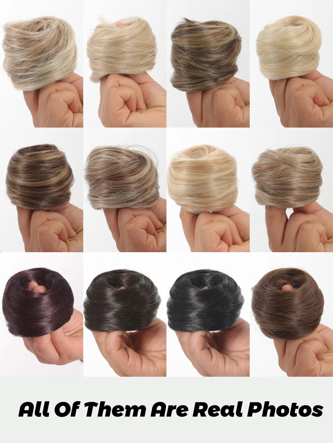 YELOWTIM Synthetic Chignon Elastic Rubber Band Fake Hair Bun Clip in on Hair Tail Extension Updo Hair Piece Ponytail For Women