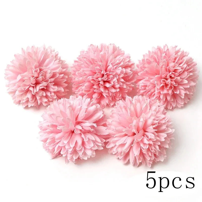 Pink Artificial Flowers Head For Wedding Home Room Decor DIY Fake Flowers For Decoration Birthday Party Craft Wreath Decoration