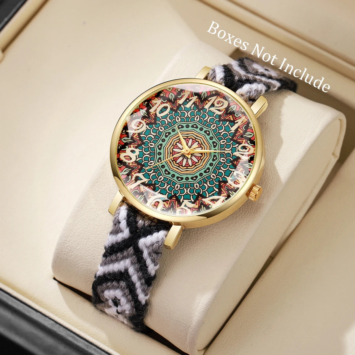 1/6/7PCS Fashion Women Watches Vintage Woven Strap Ladies Quartz Wristwatches Reloj Mujer（Without Box）