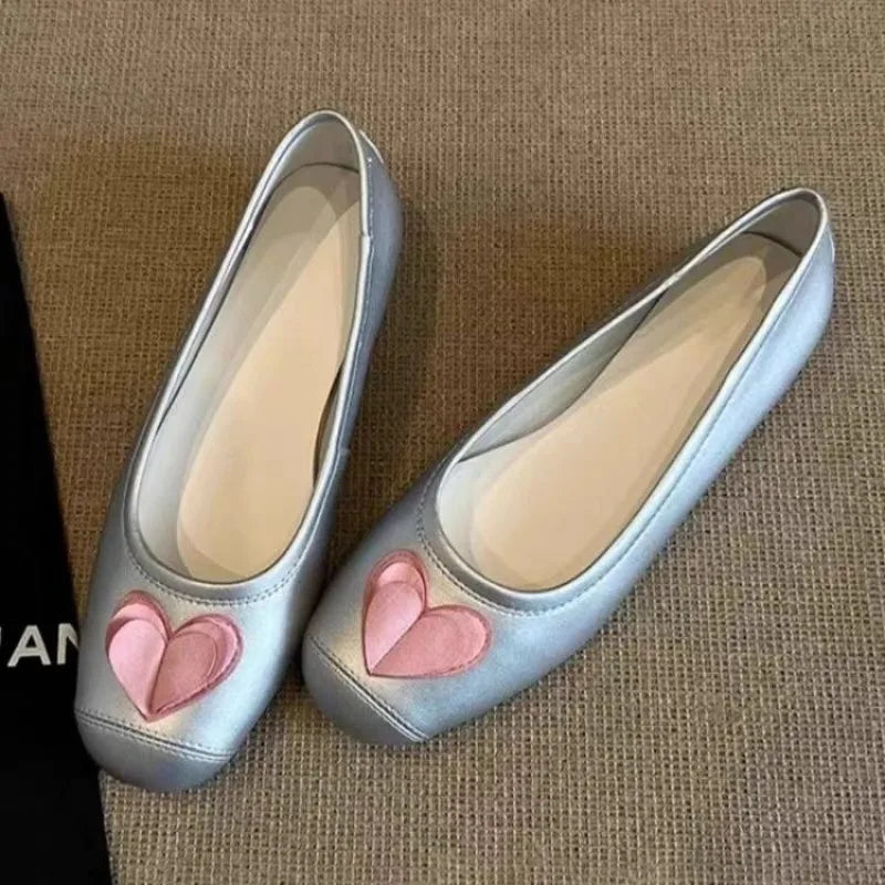 Korean Shoes Female Footwear Elegant Bow-Knot Round Toe Women's Heels 2025 New Comfortable Dress Butterfly Summer Boat On Heels