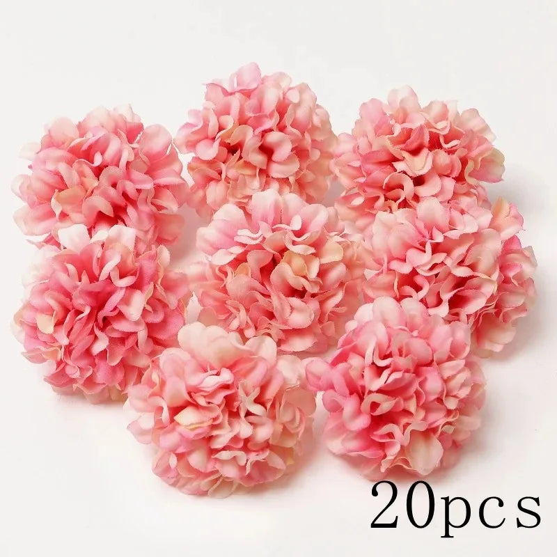 Pink Artificial Flowers Head For Wedding Home Room Decor DIY Fake Flowers For Decoration Birthday Party Craft Wreath Decoration