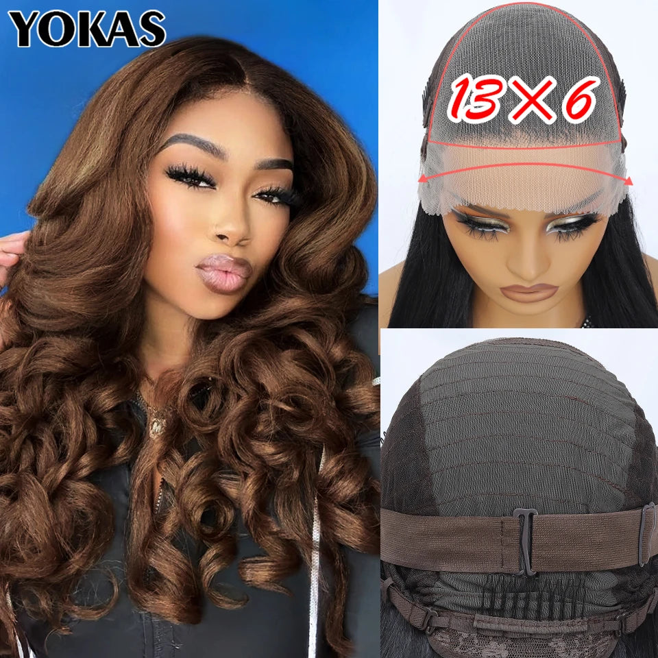 Latisha Lace Frontal Wig Synthetic 13x6 Curly Pre-Plucked Lace Frontal Wig With Baby Hair For Female 24" Lace Frontal Women Wigs