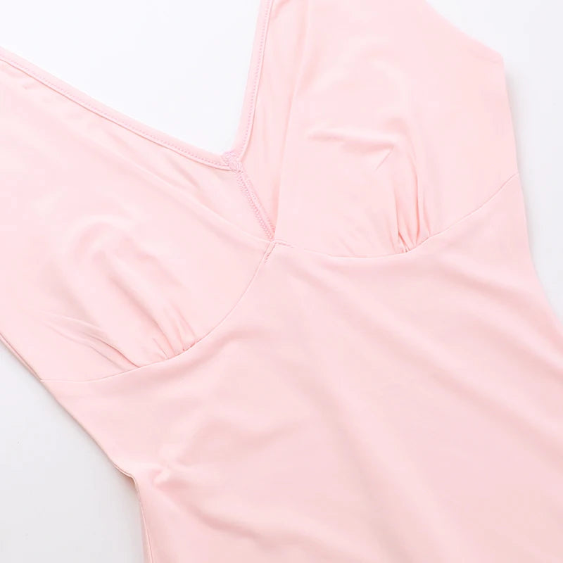 Mozision Elegant Sleeveless Ruffles Sexy Long Dress For Women Summer New Deep V Neck Backless Thigh High Split Maxi Dress