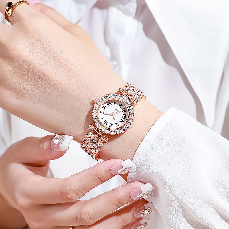 1/3PCS Luxury Rhinestone Women Watches Fashion Roma Dial Quartz Watch for Women Clock（Without Box）