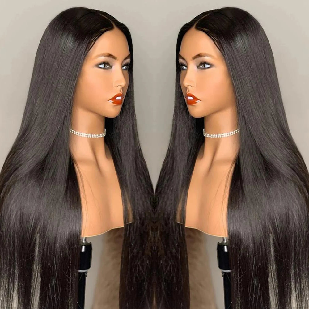 13x6 HD Straight Lace Frontal Wigs For Women Brazilian Transparent Lace Front Human Hair Wig 13x4 200 High Density 30 34 36 Inch