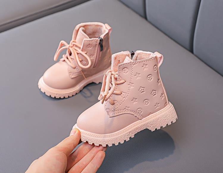 Bota Kid Boots Kid Fashion Boots Autumn Winter Boys British Plush Short Boot Girl Ankle Boots French Boy/ Girls Boots Kid Shoes