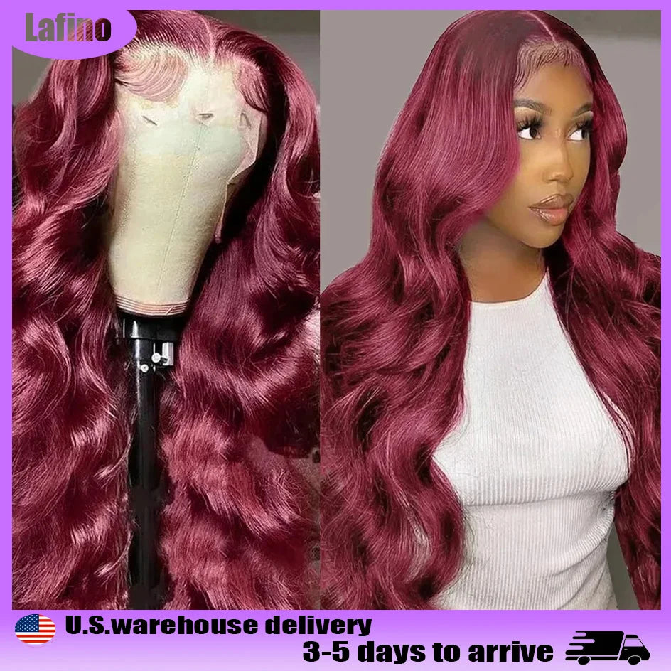 Lafino Loose Body Wave 13x4 Lace Frontal 99j Hd Lace Frontal Wig 13x6 Burgundy Human Hair Wig Colored Human Hair Wigs For  Women