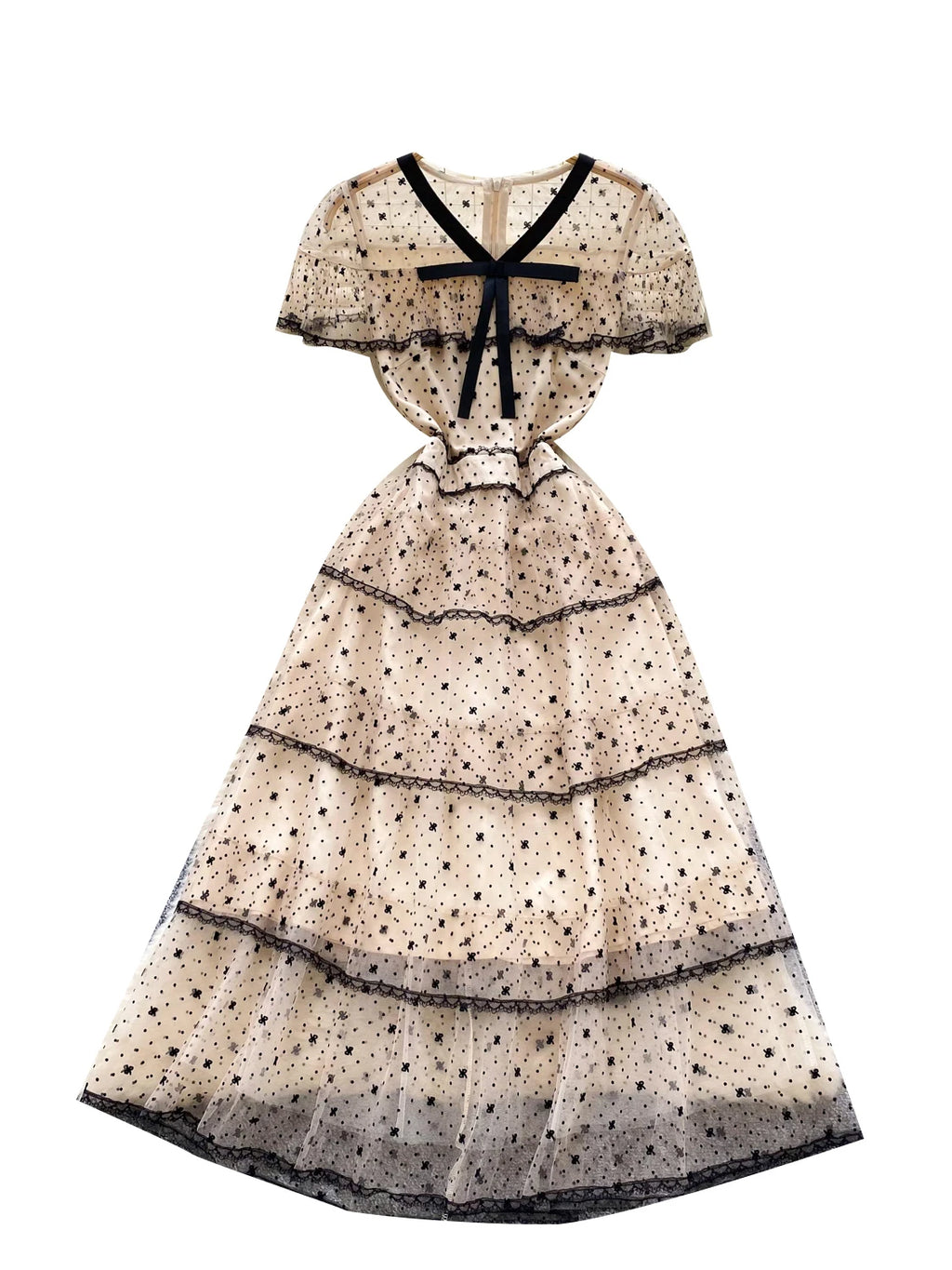 Ele Lace Splice Waist Cinched Me Dr Women's Summer New Sle Celebri Aosphere Super Fairy T Dr Skirt