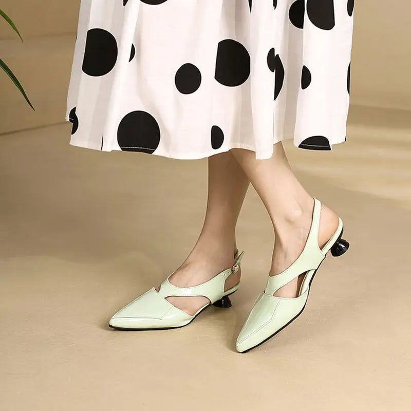 REAVE CAT 2022 Ladies Sandals Pointed Toe Heels Buckle Straps Size 33-45 Black Red Elegant S3691