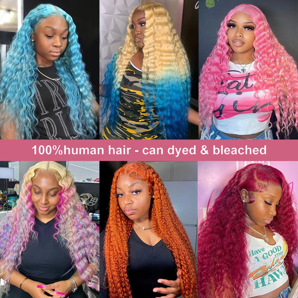 13x4 Blonde Lace Front Wigs Human Hair Brazilian Kinky Curly 13x6 HD 613 Curly Wavy Lace Front for Black Women 180% Density