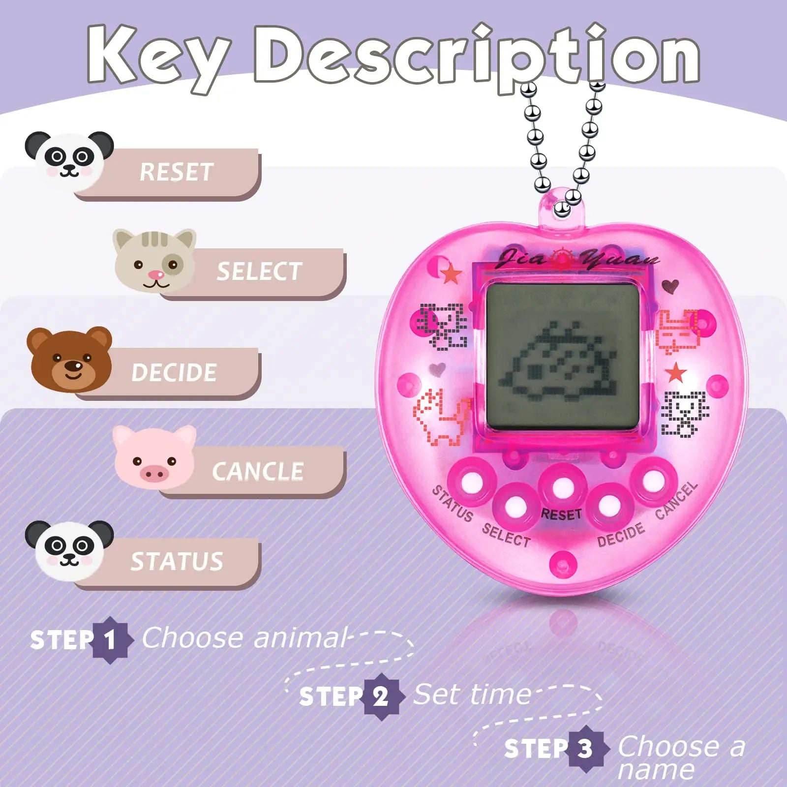 Kids Electronic Pets Game Tamagotchi Handheld Game Console Toy in Russian Original German Spanish Polish Virtual Digital Pet Toy