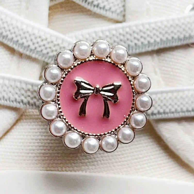 1 PCS Girls Pink Shoelace Charm Buckle Shoe Laces Charms for Sneakers Shoes Decorations Fashion DIY Shoelaces Accessories New