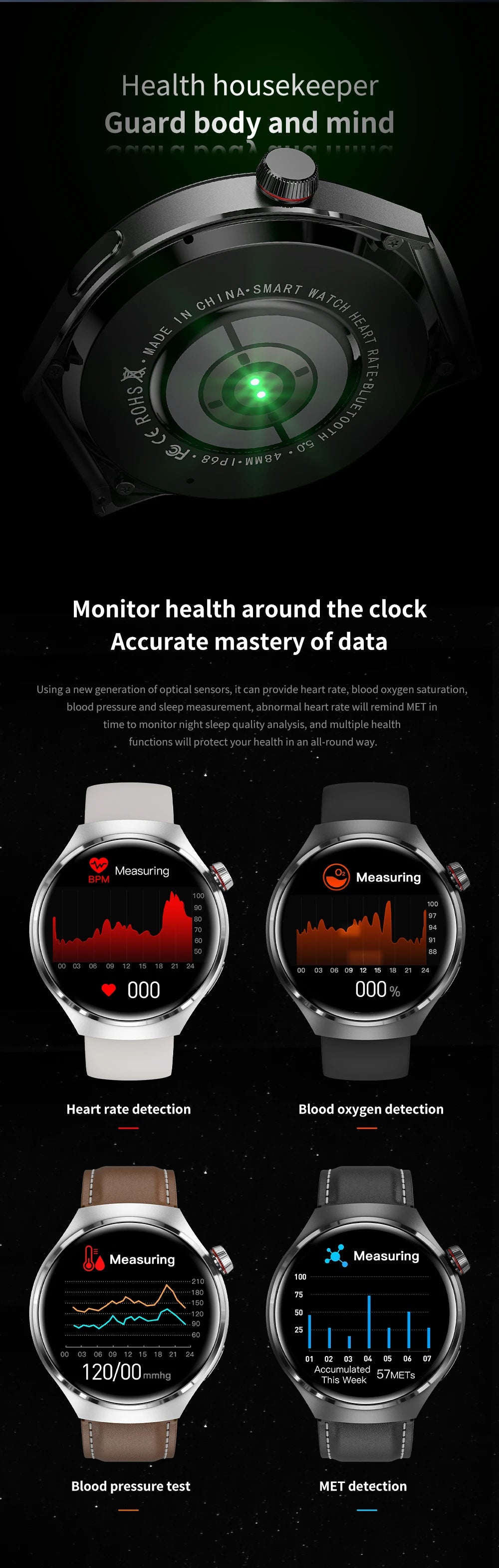 2025 New Smart Watch Heart rate Health Monitor Bluetooth Call NFC GPS Tracker IP68 Waterproof SmartWatch Men Women For HUAWEI