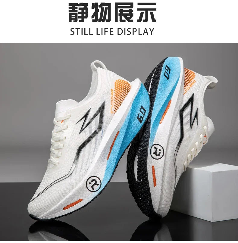 Men's Sports Shoes Cushioning Non-Slip Flat Wear Resistant Sneakers Mesh Breathable Platform Soft Running Shoes for Man