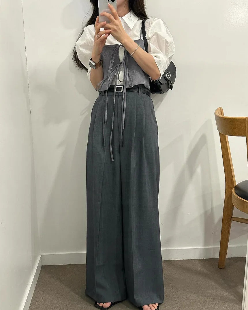 Chic Summer Loose ort Svel Vest Women's Faion Design Collar Tied Casual Versatile Layering Top Chinese Brand