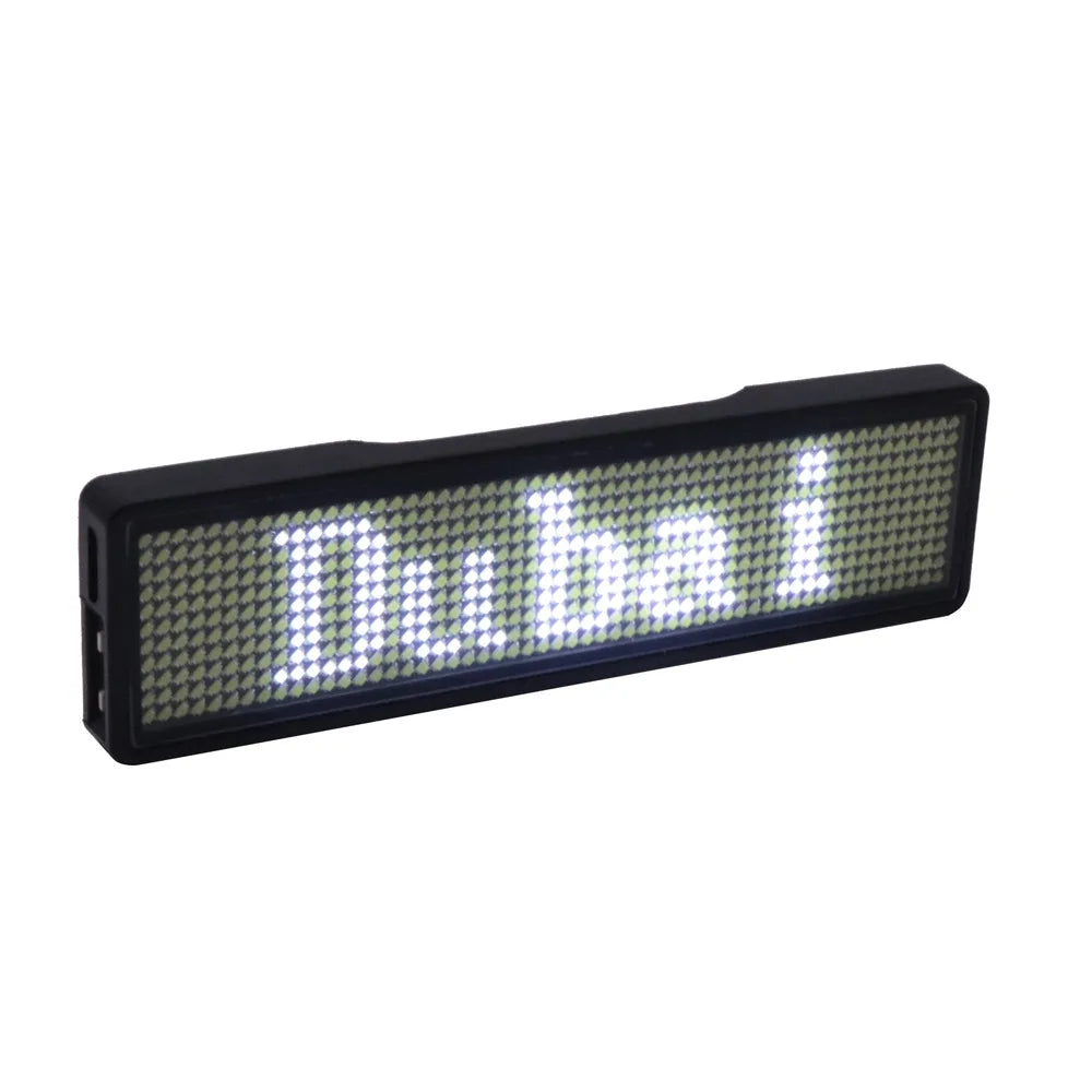 Bluetooth Led Name Badge Diy Programmable Scrolling Message Board Mini Lcd Display Pattern Display for Party Meeting