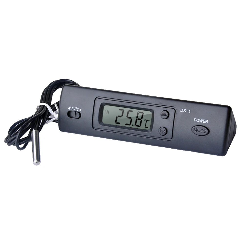 Mini Thermometer Electronic Digital Thermometer Indoor Outdoor Multi-Function Thermometer Time Temperature Display with Probe