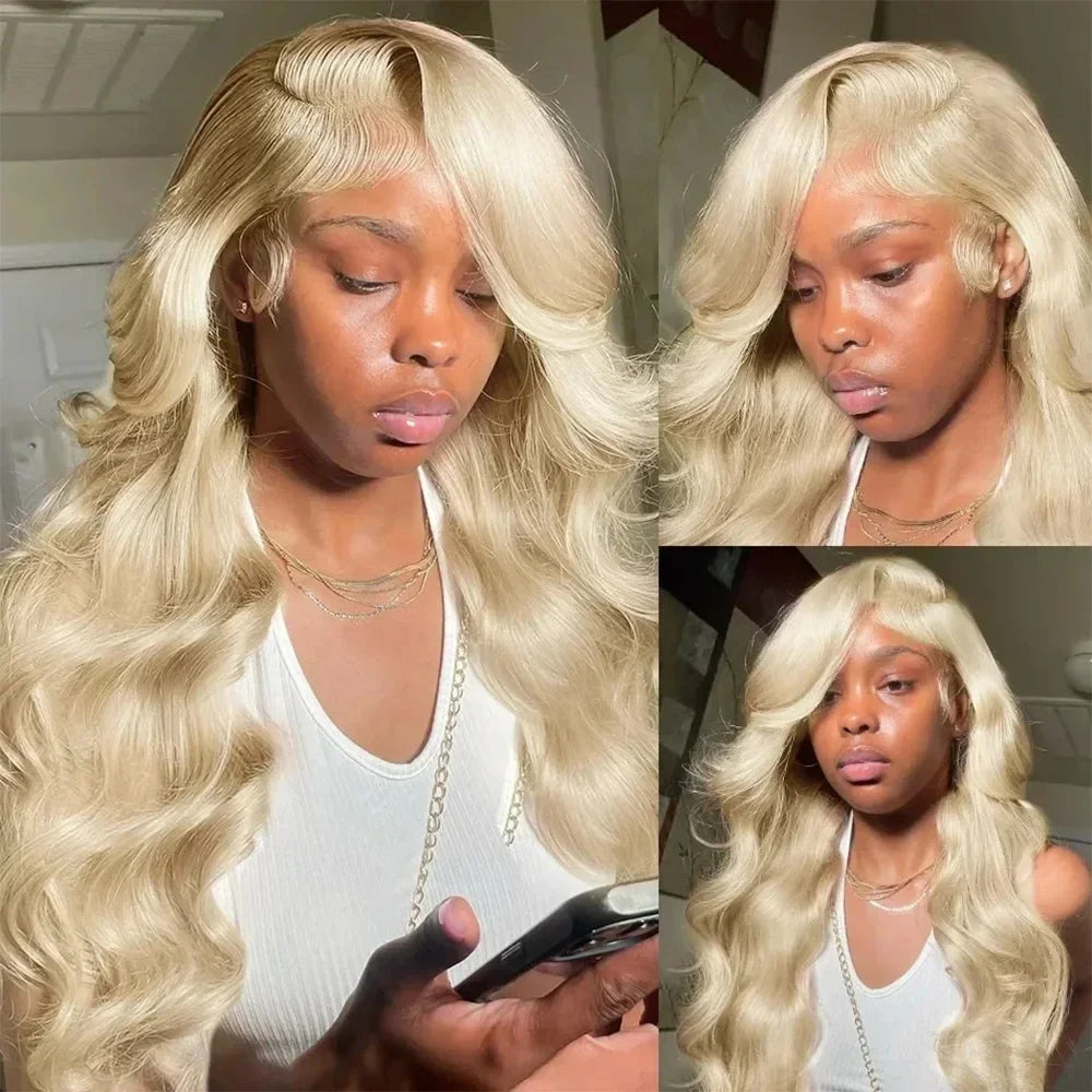 613 Body Wave Human Hair Front Wig For Black Women 13x4 13x6 Hd Transparent Lace Pre Plucked Honey Blonde Brazilian Frontal Wig