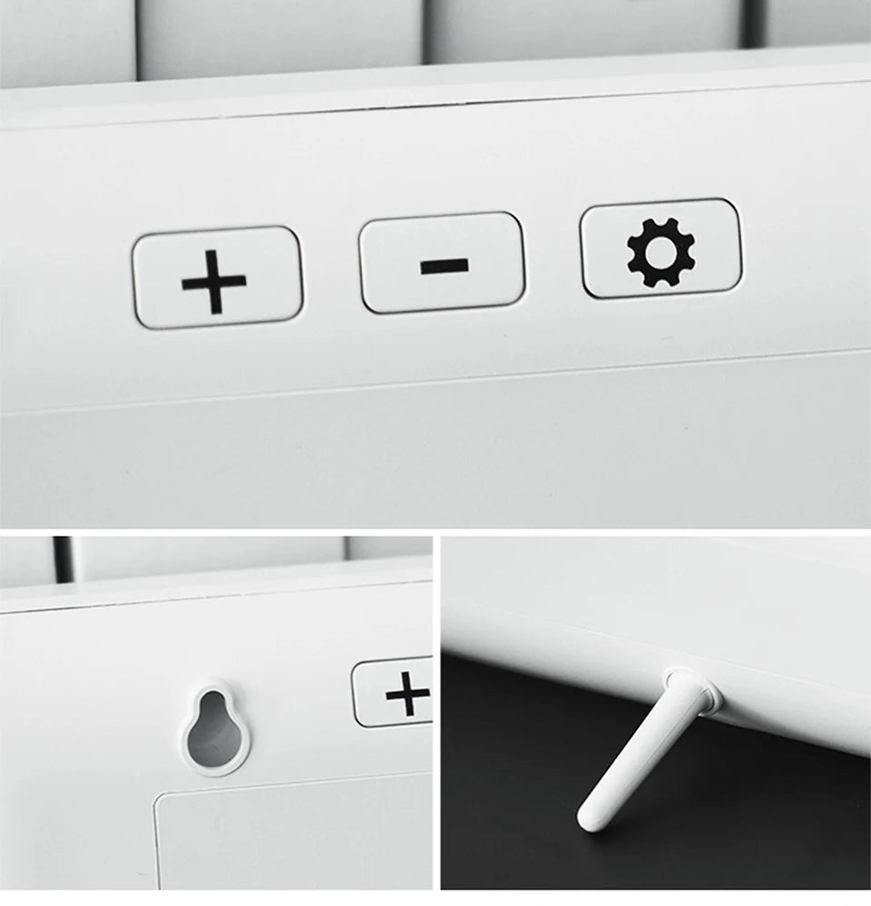 LCD Digital Wall Clock Time with Date Temperature Display Electronic Alarm Clock Modern Table Clock for Bedroom Home Decoration