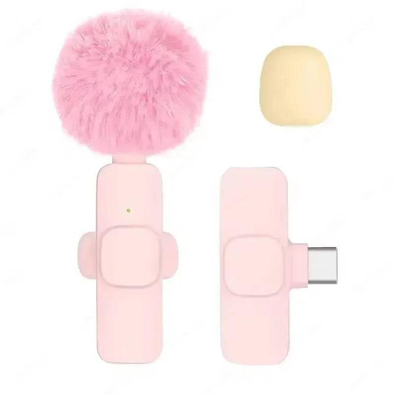 Lavalier Microphone Audio Video Recording Mini Replaceable Windproof Fleece Microphone for vlog YouTube Shooting Wireless Mic