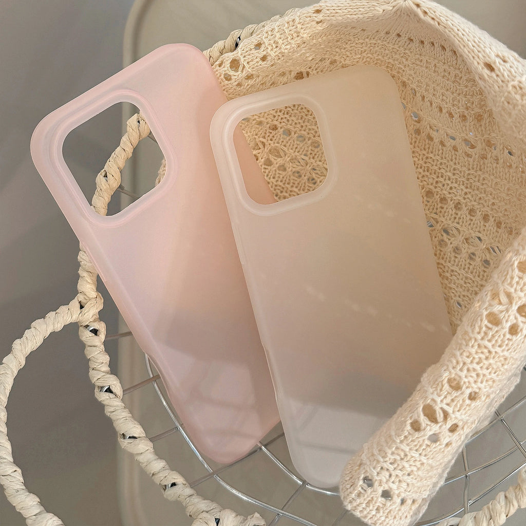 Simple Transparent Pink Transparent White Solid Color Soft Matte Protective Phone Case for iPhone 11 12 13 14 15 16 17 Pro Max