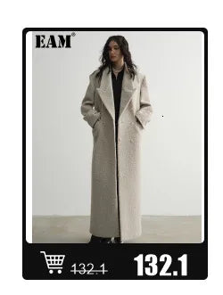 [EAM] High Elastic Waist Blue Back Plaid Denim Long A-line Half-body Skirt Women Fashion Tide New Spring Autumn 2025 1DH8117