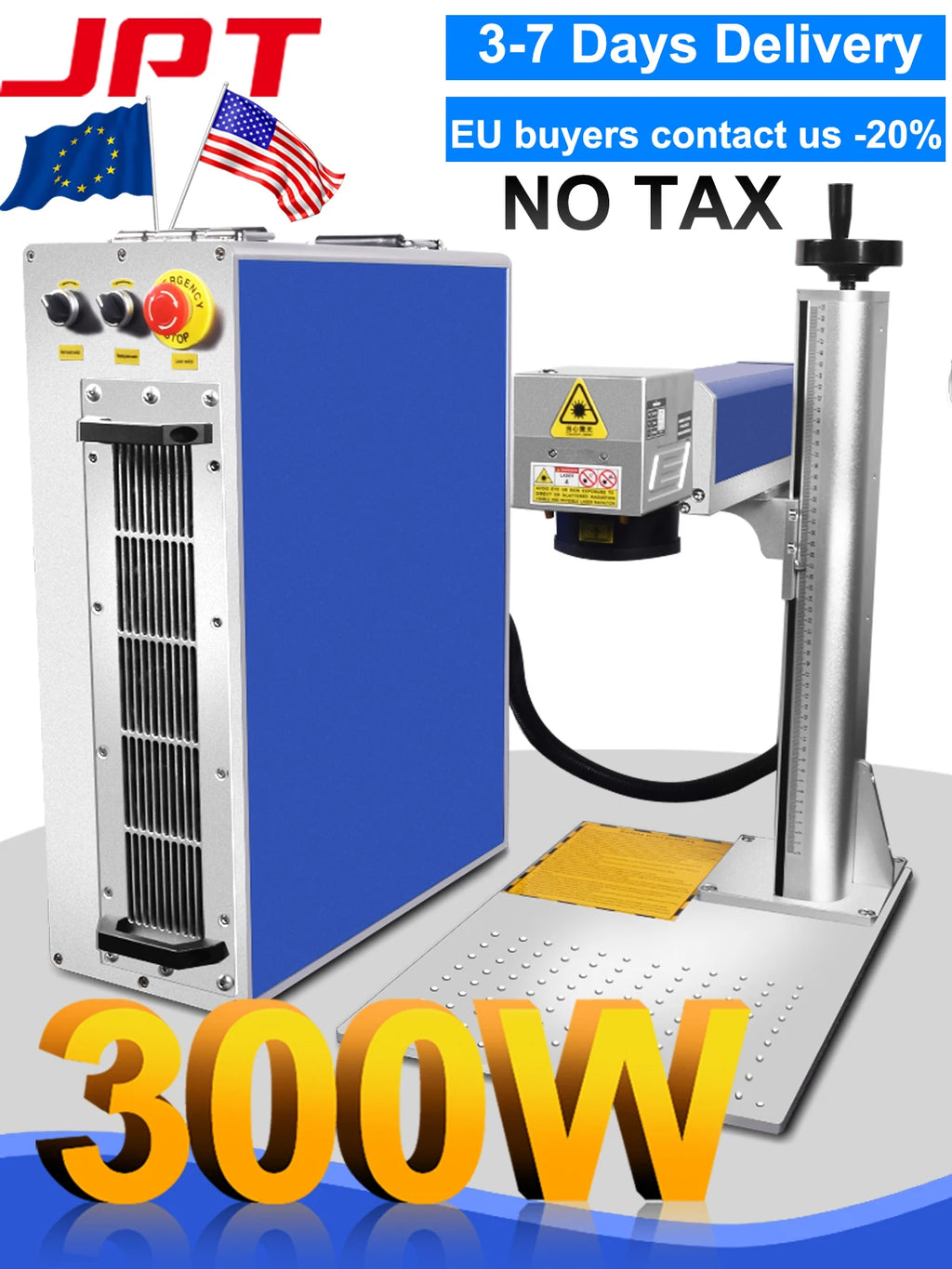 300W JPT Fiber Laser Marking Machine JPT MOPA M7 Metal Cutting For Gold Silver Jewelry Metal Engraving Cutting 110*110MM