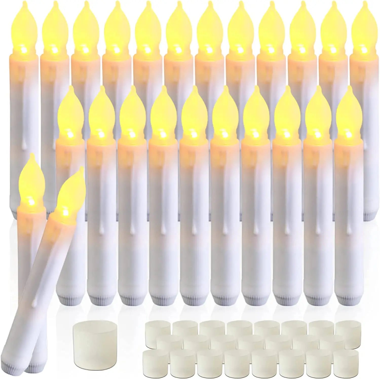12PCS LED Flameless Electronic Candle Light Battery Operated Candles Taper Tealight LED Night Light For Christmas Wedding Decor