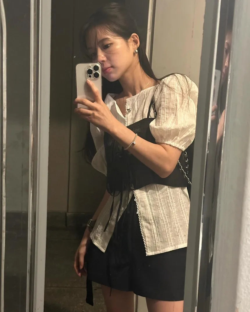 Chic Summer Loose ort Svel Vest Women's Faion Design Collar Tied Casual Versatile Layering Top Chinese Brand