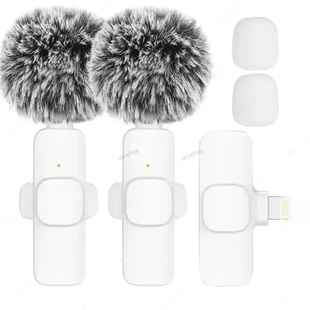 Lavalier Microphone Audio Video Recording Mini Replaceable Windproof Fleece Microphone for vlog YouTube Shooting Wireless Mic