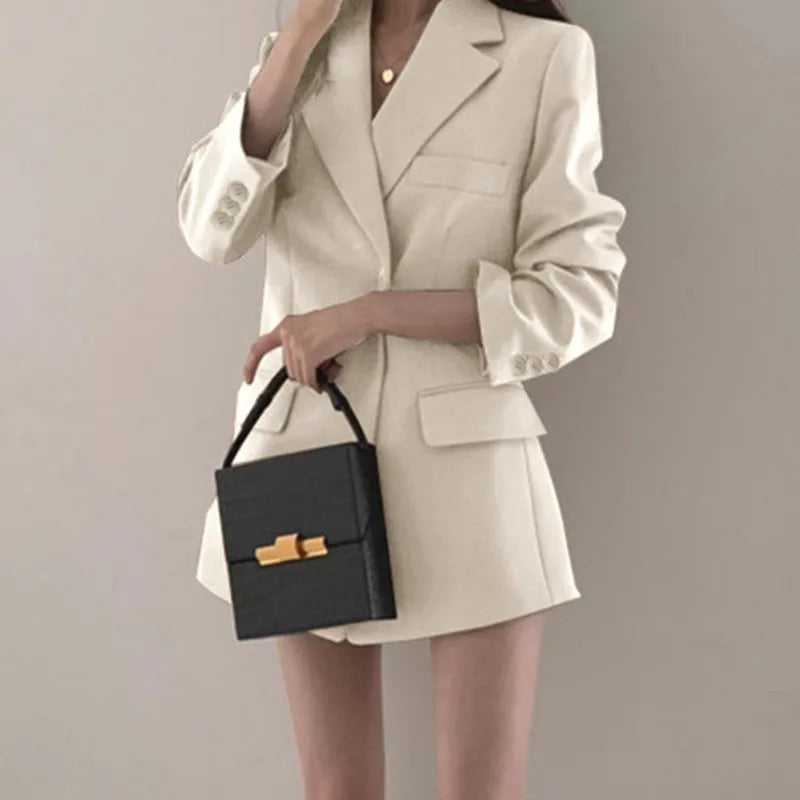 Autumn Winter Slim Women's Blazers Chic Casual Office Lady Suit Solid Fashion Coat Luxury Female Blazer Mujer Korean Style